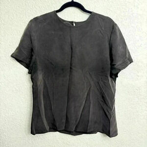 Vintage Chaus Brown 100% Silk Blouse - Size 12